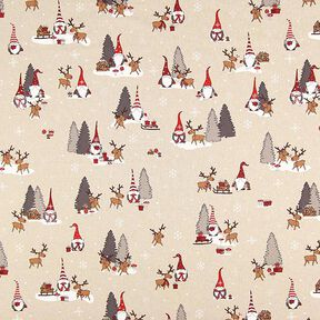 Tissu de décoration Semi-panama Lutins de forêt – nature, 