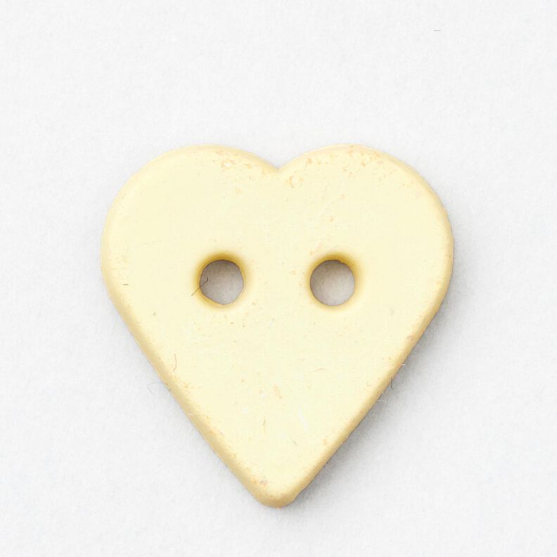 Bouton coeur [Ø 15 mm] – jaune vanille,  image number 1