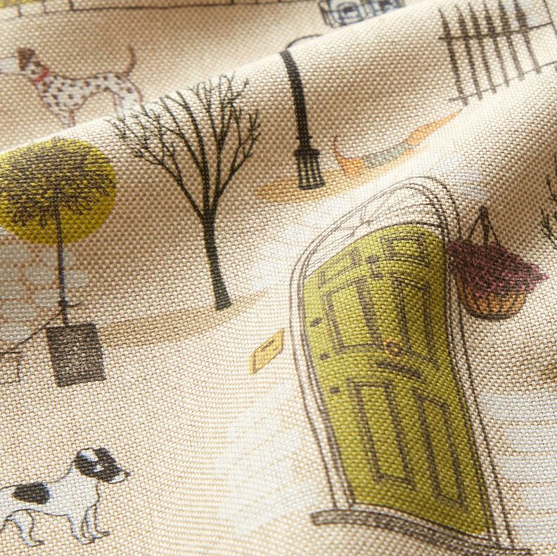 Tissu de décoration Semi-panama Voisinage animalier – nature/noir, image number 2