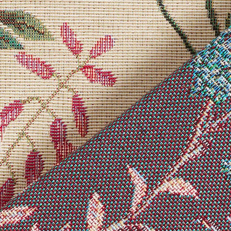 Tissu de décoration Gobelin prairie fleurie – beige,  image number 5