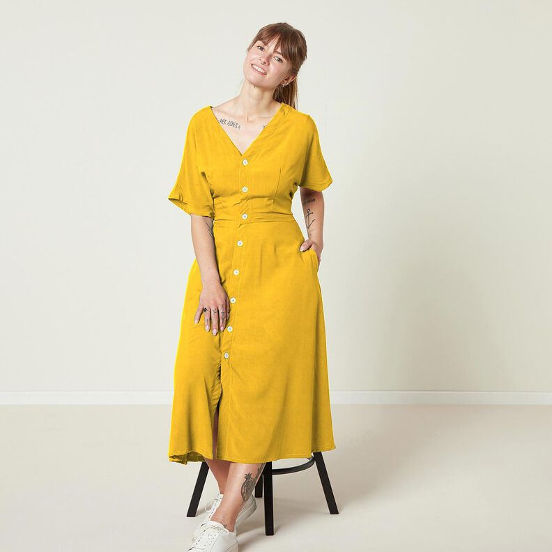 Satin de coton Uni – jaune curry,  image number 6