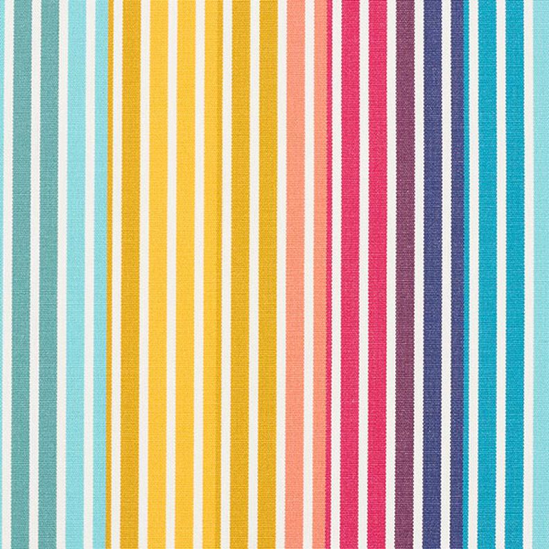 Tissu d’extérieur Canvas Rayures rétro – jaune/turquoise,  image number 1