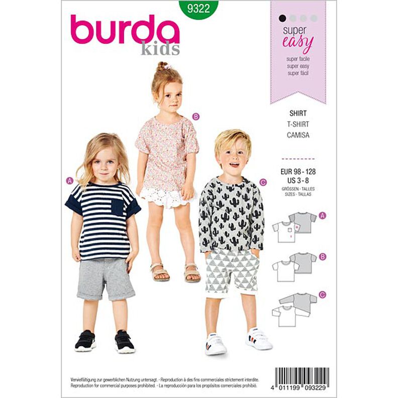 T-shirt enfant, Burda 9322 | 98 - 128,  image number 1