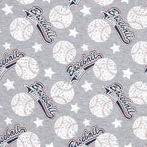 French Terry Sweat d’été base-ball – argent/blanc, 