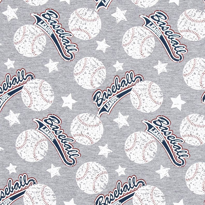 French Terry Sweat d’été base-ball – argent/blanc,  image number 1