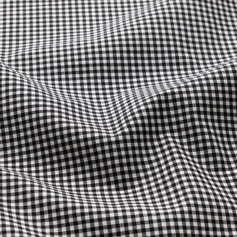 Tissu pour chemise à petits carreaux – noir/blanc, image number 2