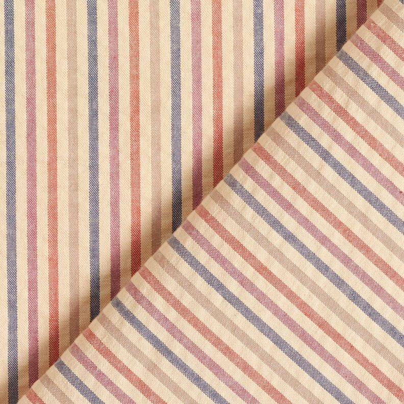 Seersucker Rayures multicolores – noix de cajou/raisin,  image number 4