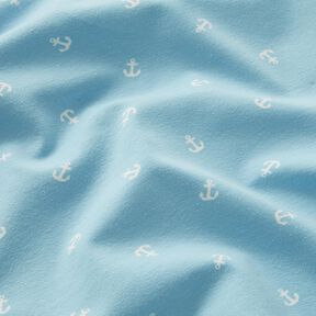 Jersey coton Petite ancre Impression numérique – bleu clair, 
