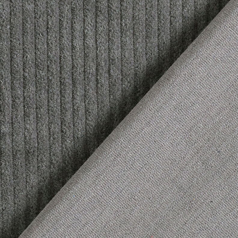 Velours côtelé large prélavé Uni – gris foncé,  image number 3