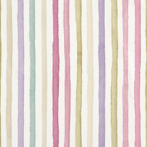 Tissu de décoration Semi-panama Rayures aquarelles – ivoire/eucalyptus, 