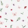 Popeline coton fleurs et papillons – blanc,  thumbnail number 1