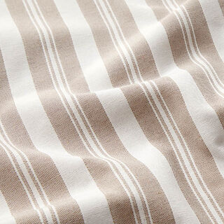 Tissu de décoration Jacquard Rayures – beige clair/sable, 