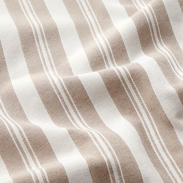 Tissu de décoration Jacquard Rayures – beige clair/sable,  image number 2