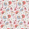 Tissu en coton Popeline Élégantes vrilles de fleurs – blanc/baies,  thumbnail number 1