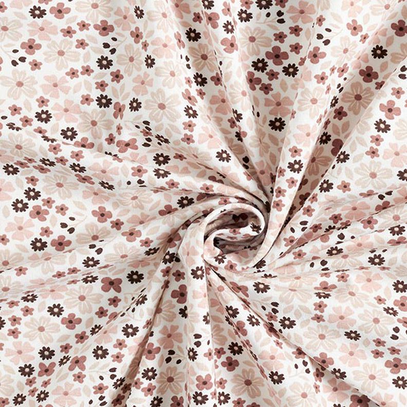 Jersey coton Jolies petites fleurs – écru, image number 3