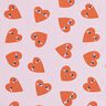 Tissu en coton Cretonne Grands cœurs – rosé/rouge,  thumbnail number 1