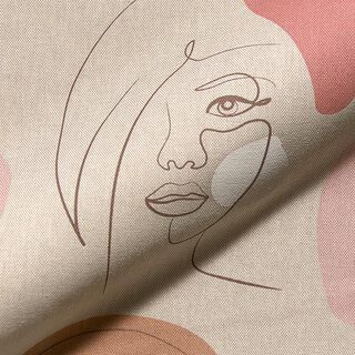 Tissu déco semi-panama Lignes de visage – nature, 