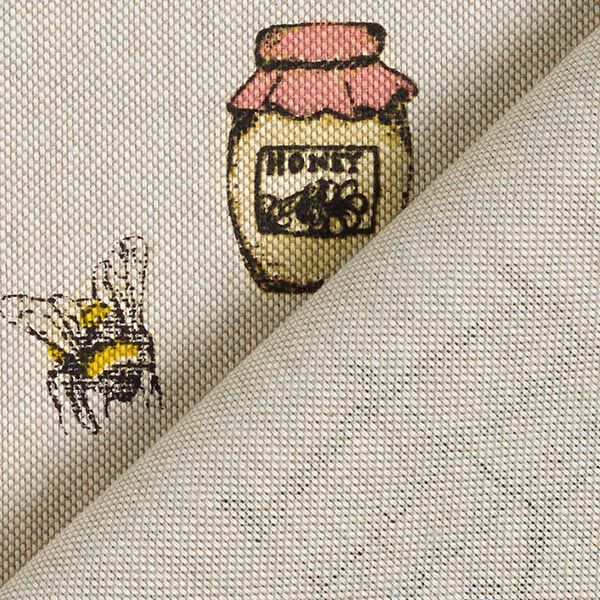 Tissu de décoration Semi-panama Abeilles et miel – nature,  image number 4