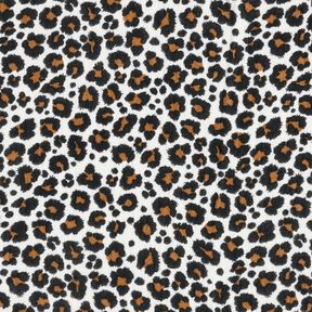 Tissu double gaze de coton Imprimé léopard – blanc/noir, 
