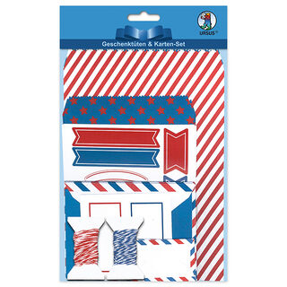 Set pochettes et cartes cadeaux maritimes, 