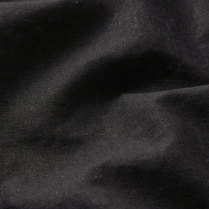 Lin et coton mélangé lavé – noir,  image number 2