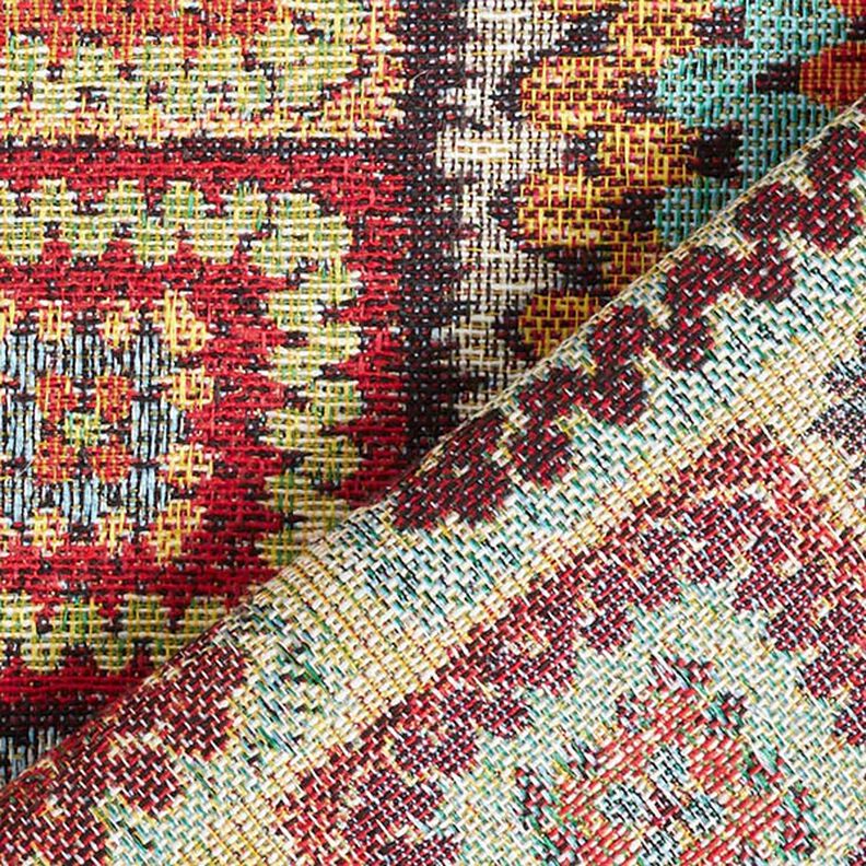 Tissu de décoration Gobelin Aspect crocheté – noir/rouge,  image number 4