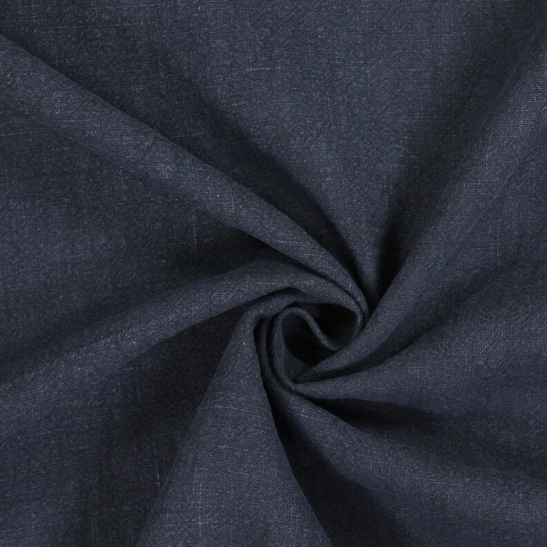 Tissu de Ramie–Mix stonewashed, qualité lourde – bleu nuit,  image number 1