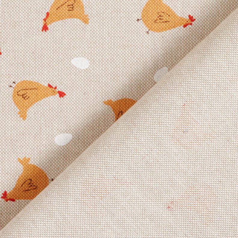 Tissu de décoration Semi-panama Petits poulets – nature/jaune curry, image number 4