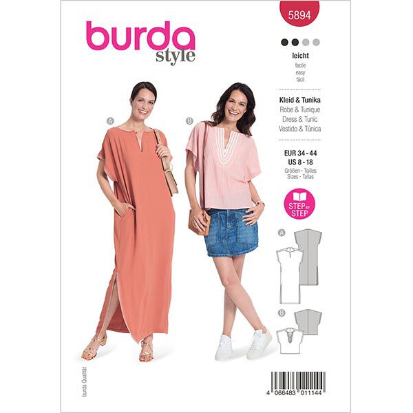 Robe / Tunique  | Burda 5894 | 34-44,  image number 1