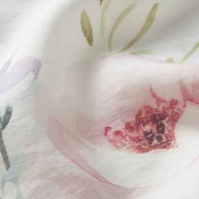 Voile Mélange viscose Roses délicates – ivoire/rosé, 