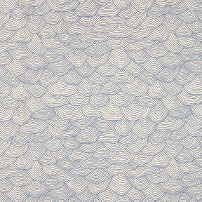 Tissu de décoration Semi-panama motif vagues – bleu roi/nature, 