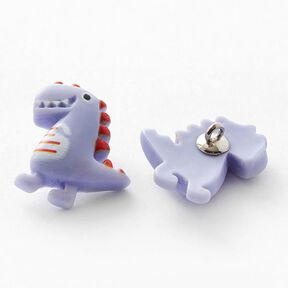 Bouton à queue Dino [ Ø20 mm ] – lilas/rouge, 