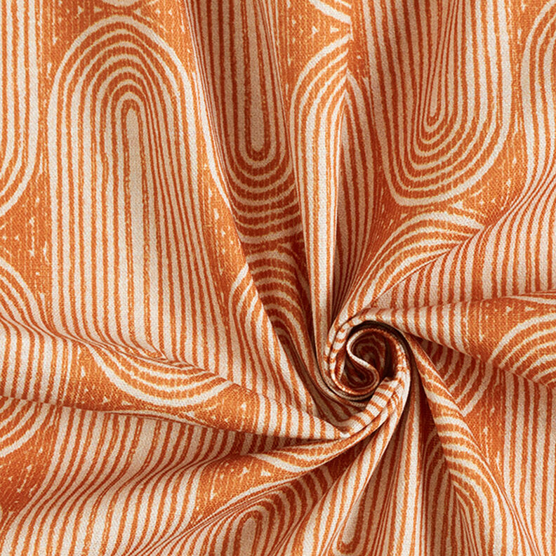 Tissu de décoration Semi-panama Arcs – terre cuite/nature, image number 3