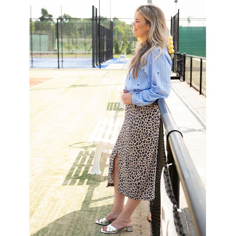 Mélange viscose lin Imprimé léopard | Poppy Fabrics – vieux rose clair/aubergine,  image number 6