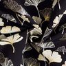 Tissu de décoration Jacquard feuilles de gingko – noir/or,  thumbnail number 4