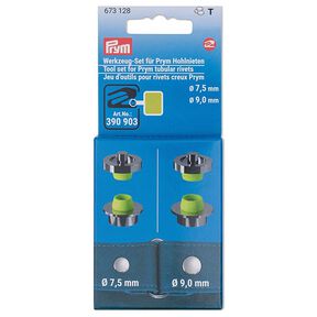 Kit outils rivets creux [4 unités | Ø 7,5 + 9 mm] | Prym – argent métallique/vert clair, 