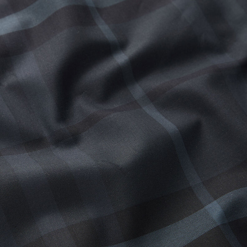 Tissu pour chemise à carreaux tartan – bleu nuit/noir,  image number 2