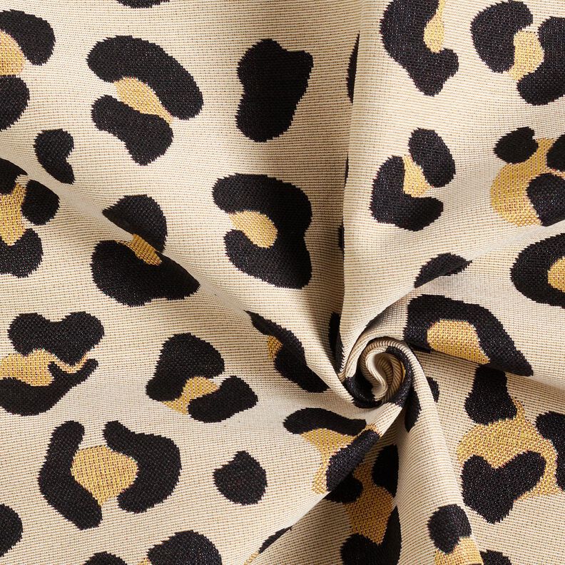Tissu de décoration Gobelin Léopard – beige clair/noir, image number 3