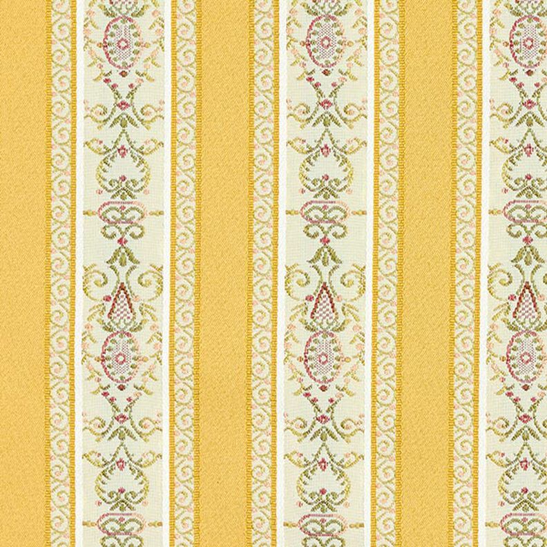 Tissu d’ameublement jacquard Rayures Biedermeier – crème/jaune,  image number 1