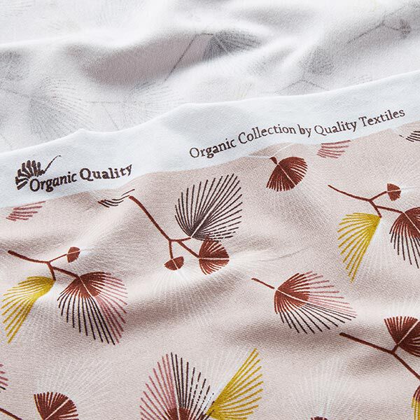 Jersey coton feuilles variées – rosé, image number 5