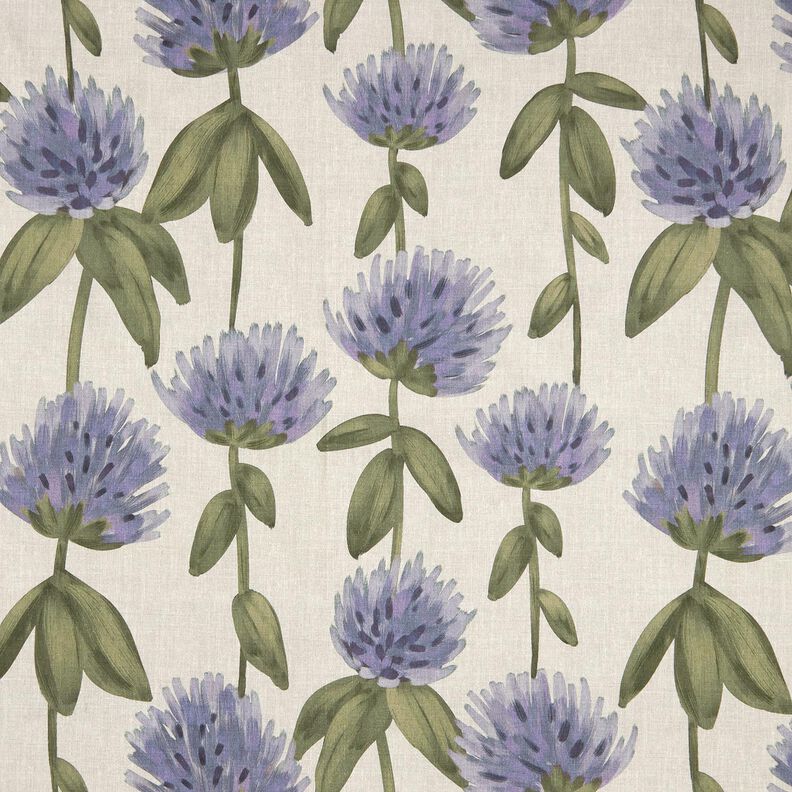 Tissu de décoration Semi-panama trèfle en fleurs – gris bleu/taupe clair, image number 1