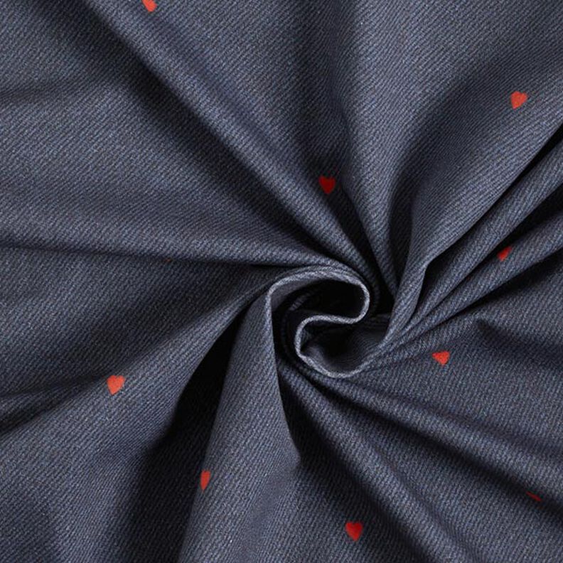 Jersey coton Cœurs en aspect jean Impression numérique – gris bleu/rouge feu,  image number 3