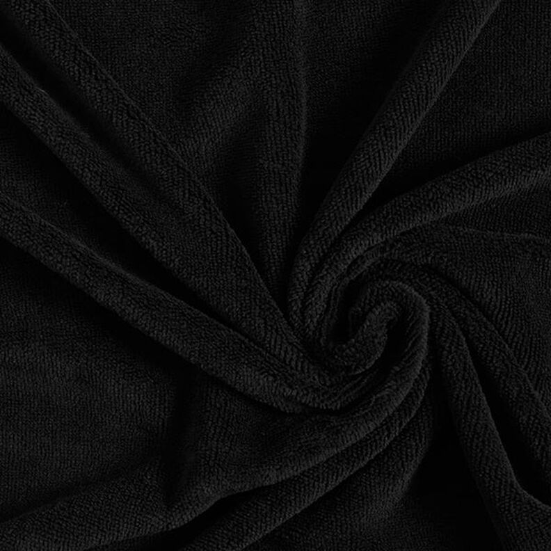 Tissu éponge douillet Bambou Uni – noir,  image number 1
