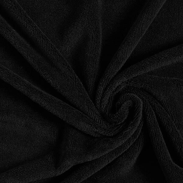 Tissu éponge douillet Bambou Uni – noir,  image number 1