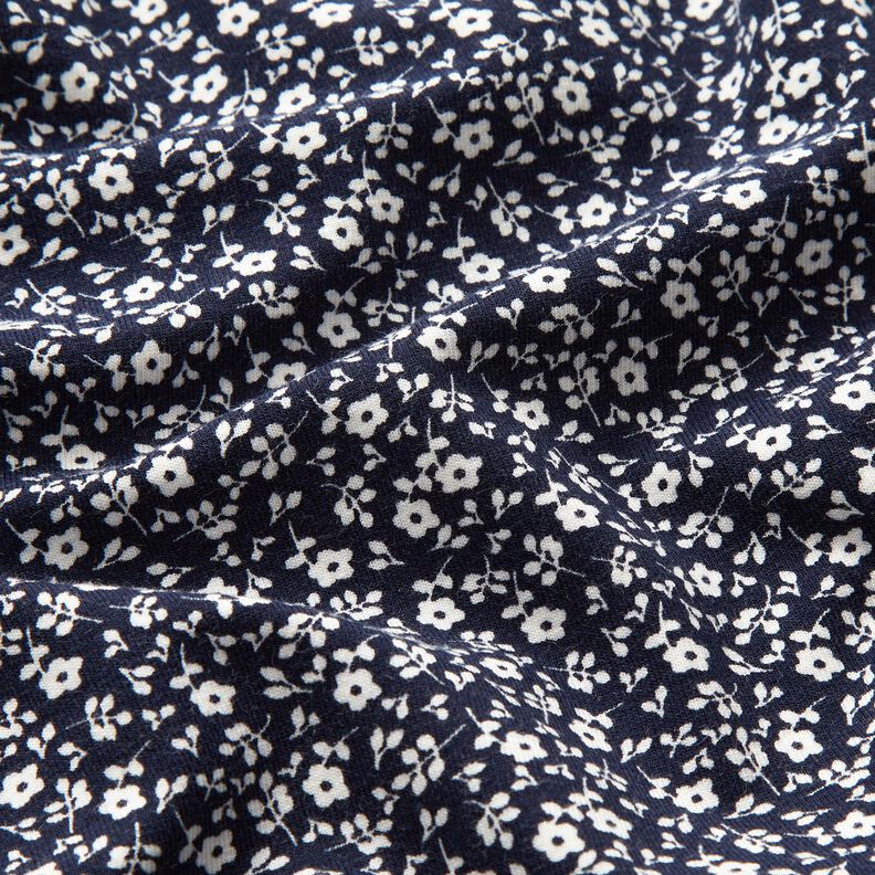 Jersey de coton Mille-fleurs – bleu marine/blanc,  image number 2