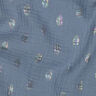 Tissu double gaze de coton Pois Imprimé feuille | by Poppy – gris bleu,  thumbnail number 2