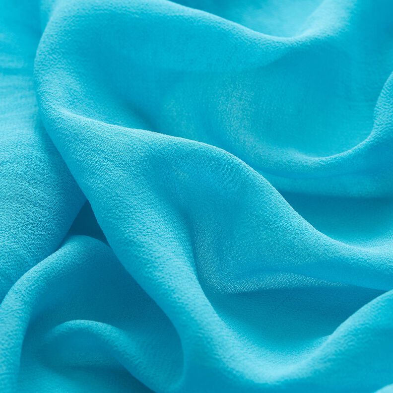 Crêpe Chiffon Uni – turquoise,  image number 2