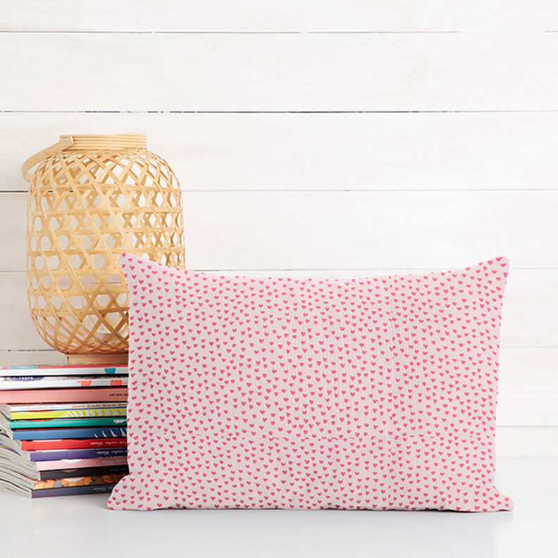 Tissu de décoration sergé coton mini cœurs – rose clair,  image number 6