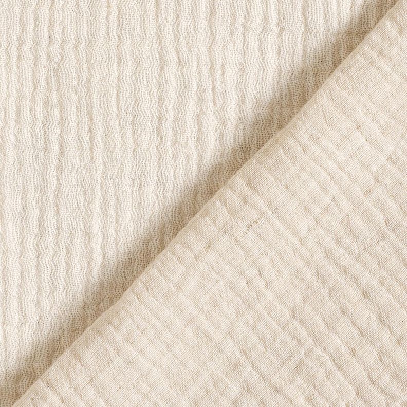 Tissu double gaze de coton Mélange lin Uni  – nature,  image number 3