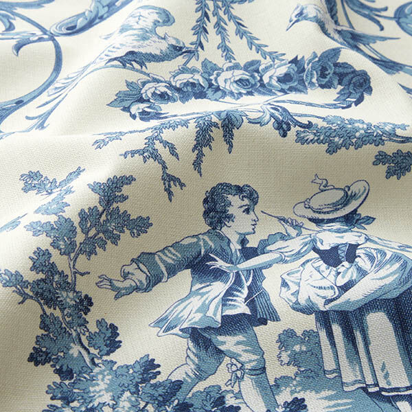 Tissu de décoration Canvas Couple romantique 280 cm – bleu,  image number 2